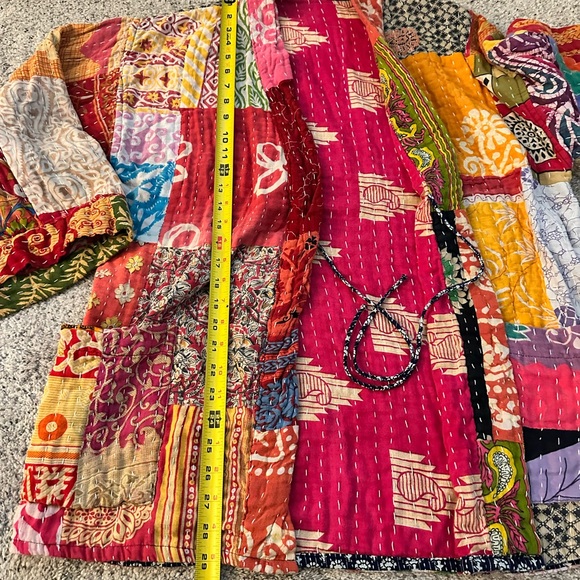 New Hand Crafted Multicolor Kantha Robe/Wrap/Cardigan - Picture 4 of 7